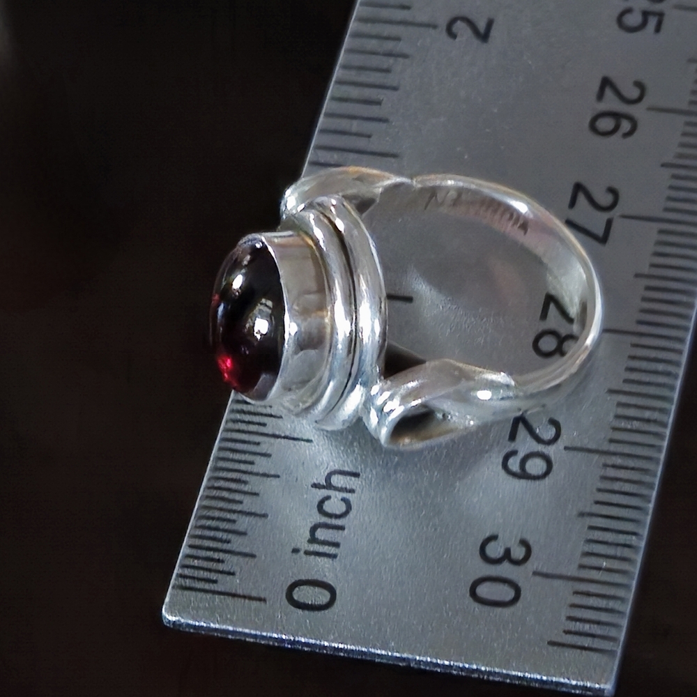 Nicky Butler 925 Sterling Silver Mozambique Garnet Designer Ring Size 6 Vintage - Picture 15 of 15